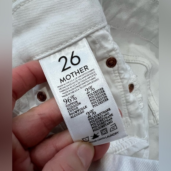 MOTHER Denim The Looker Crop in White Glass Slipper - Size 26 - Picture 4 of 11